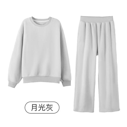 I'd爱帝米粒绒厚款居家服男女同款休闲圆领双面磨毛套装 商品图7