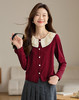 【1件75折】熙世界法式娃娃领衬衫女设计感洋气小衫别致针织上衣2025秋冬新款 商品缩略图6