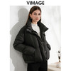 VIMAGE纬漫纪保暖防风立领直筒显瘦黑色短款羽绒服冬季新VD2411315 商品缩略图2