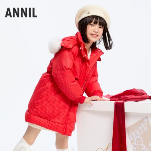 【御寒-5~5℃】女童收腰羽绒外套中长款85绒子冬季新款安奈儿童装实体店同款AG445811 商品图0