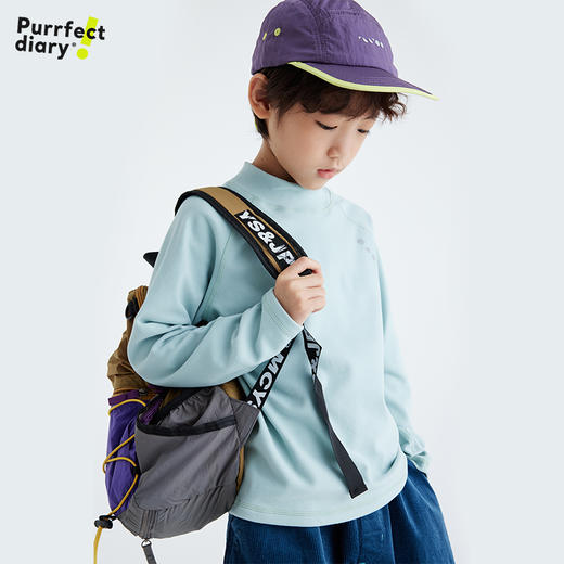 【大麦棉糯糯衣 羊绒触感半高领】儿童户外轻暖半高领打底衫 商品图4