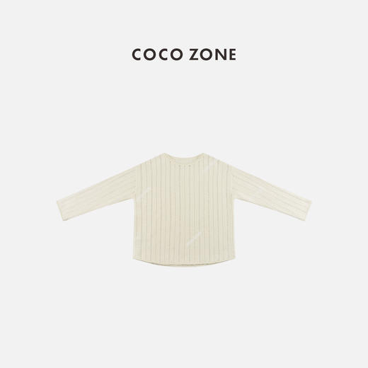 COCO ZONE 秋季新款宽松显瘦坑条圆领套头针织衫CC1D2509 商品图0