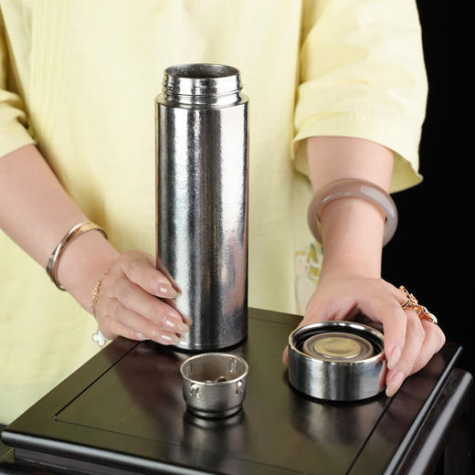 暗香疏影/简雅/纯钛保温杯/直身/双层纯钛高档水杯户外旅行焖泡茶杯 商品图2
