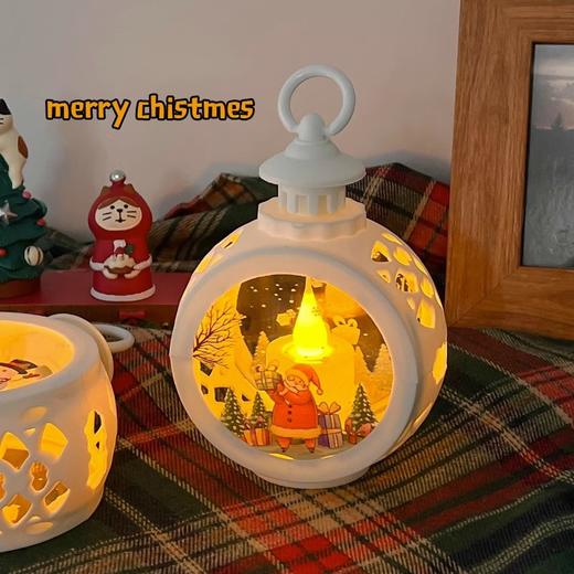 【圣诞节装饰】复古手提LED小夜灯 家用桌面氛围感场景布置小油灯摆件 商品图0