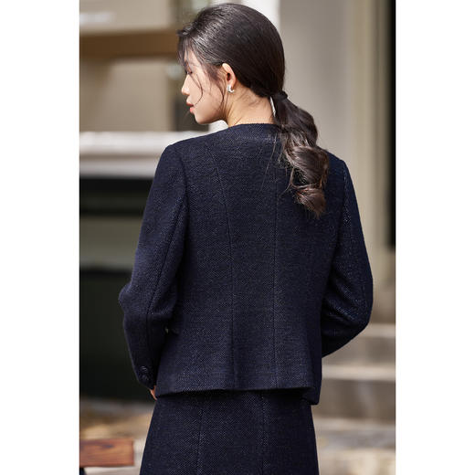 剩S/M/L 米思阳2026春季新品时尚气质羊毛呢外套优雅西装通勤时尚显瘦外套4792 商品图3