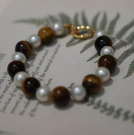 【甄珠贝】 爱惨了的雅丹色系！天然虎眼石和正圆无暇珍珠项链，满满的秋冬氛围感 商品图9