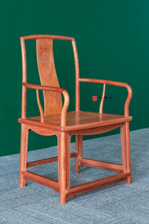 红桥红  家具严选  缅甸花梨（大果紫檀）【宝蕴楼扇形 南官帽椅】 商品图3