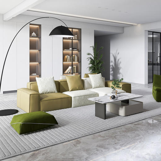 顾家家居整装 意式极简 皮/布艺沙发 KZ.1068B 圣莫 商品图2