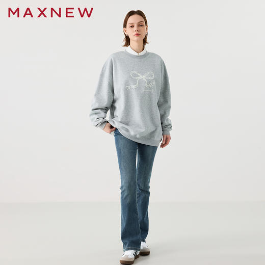 【卫衣】廓形印花圆领卫衣1N4222402 商品图4