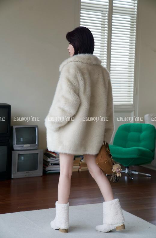 【门店同款】ENJOY冬季自由意志简约小领子毛外套（不配胸针） 1599453139 商品图5