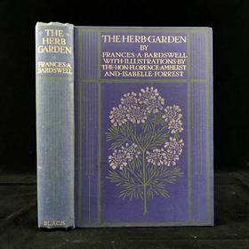 1911年 药草园图鉴 16幅彩色手工贴图 漆布精装18开