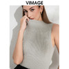 VIMAGE纬漫纪气质小立领无袖修身百搭纯色针织背心秋季新款VC2401308 商品缩略图2