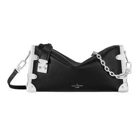 LouIs VUITTON SLIM TRUNK  可拆卸可调节肩带拉链开合 小牛皮 单肩斜挎包 女款 黑色（CB）