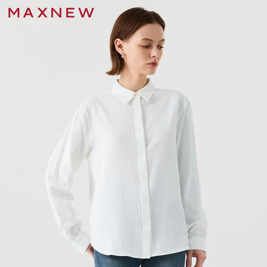 【衬衫】柔软棉感长袖衬衫1N4222304 商品图3