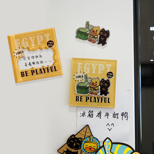 大英博物馆Bastet X B.Duck小黄鸭系列亚克力可拆卸冰箱贴 商品图3