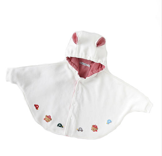 【斗篷是秋天的hot单品，简约版型，时髦好搭~】童装婴儿斗篷 秋冬绣花奥粒绒 小童加厚 卡通宝宝洋气披肩-QQ 商品图5