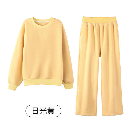 I'd爱帝米粒绒厚款居家服男女同款休闲圆领双面磨毛套装 商品图5