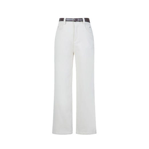 HeyDress法式直筒牛仔裤女秋冬加厚磨毛法棍裤宽松高腰黑色裤子 商品图4