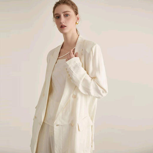 【顺丰包邮】99613 洛诗琳新款丝质西服宽松休闲两件套10596 商品图1