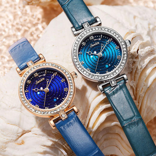 SUNKTA 轻奢英伦风简约镶钻石英表ST6714 商品图3