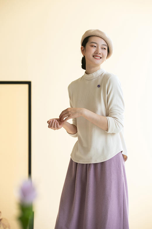 牧衣游原创净色套头衫长袖T恤女 限量福利款 玳玳不支持会员折 商品图5