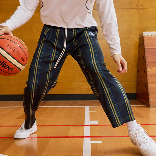 LUSHISILUSHISI浑浊主题休闲抽绳满印直筒运动长裤 商品图2