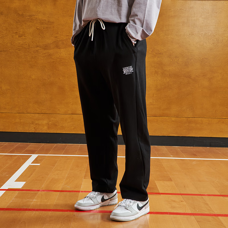 LUSHISILUSHISI冲刺时刻刺绣卫裤休闲裤松紧腰LOGO户外登山重磅运动长裤