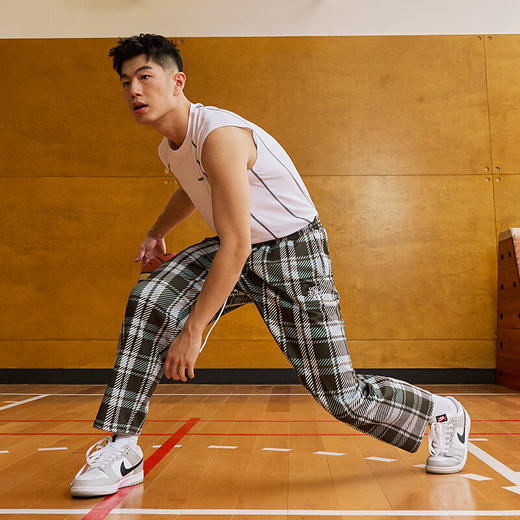 LUSHISILUSHISI浑浊主题休闲抽绳满印直筒运动长裤 商品图3