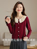 【1件75折】熙世界法式娃娃领衬衫女设计感洋气小衫别致针织上衣2025秋冬新款 商品缩略图1