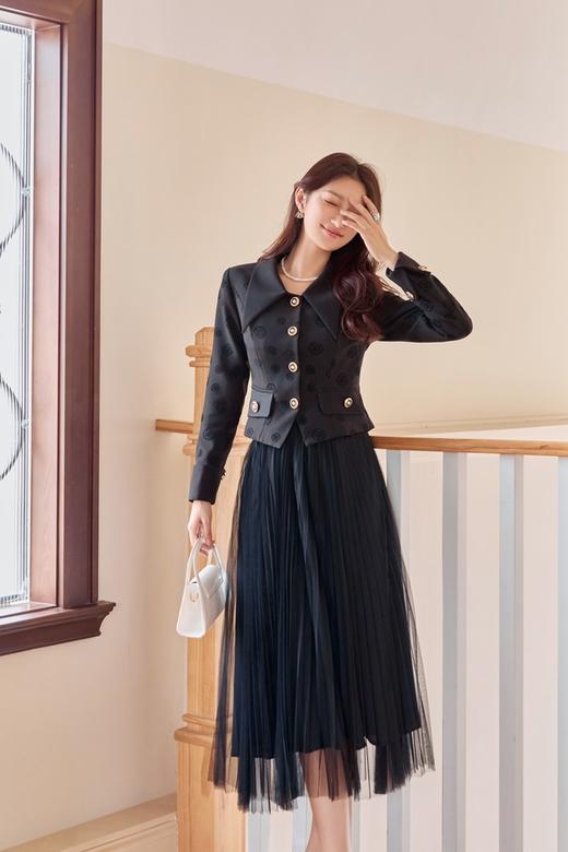 Le Malene 黑色提花宫廷风纱裙套装 19104 商品图1