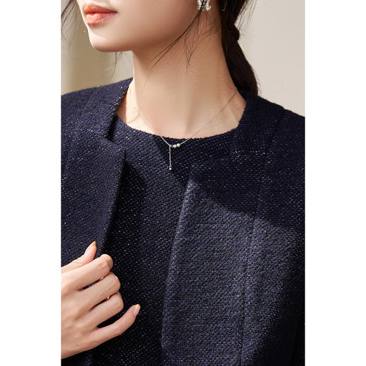 剩S/M/L 米思阳2026春季新品时尚气质羊毛呢外套优雅西装通勤时尚显瘦外套4792 商品图4