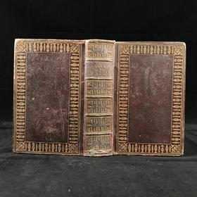 约19世纪中早期 诗人之书 40幅钢版画插图 全真皮精装大32开