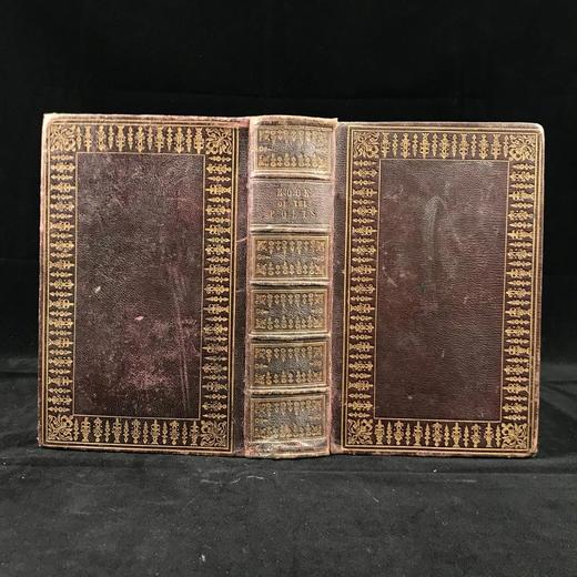 约19世纪中早期 诗人之书 40幅钢版画插图 全真皮精装大32开 商品图0