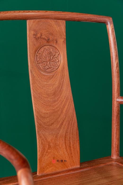 红桥红  家具严选  缅甸花梨（大果紫檀）【宝蕴楼扇形 南官帽椅】 商品图4