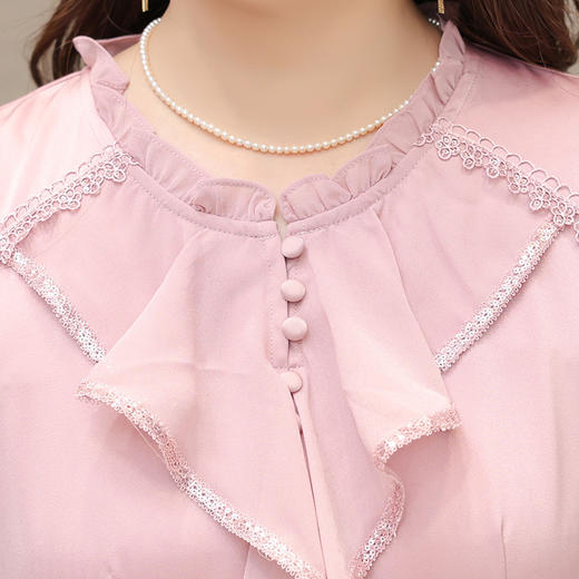 粉色垂感连衣裙春秋季款长袖A字裙 QYM-HL-24NF05-Y 商品图3