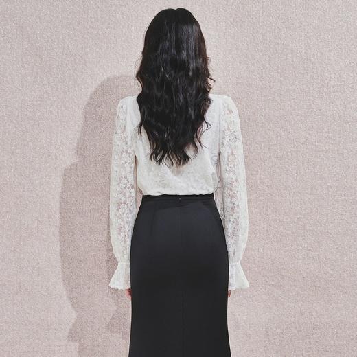 清雅蕾丝上衣宫廷复古风蕾丝雪纺衬衫女 商品图3
