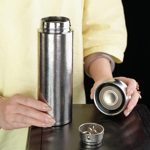 暗香疏影/简雅/纯钛保温杯/T型/双层纯钛高档水杯户外旅行焖泡茶杯 商品图1