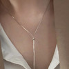 【顺丰包邮】65637 洛诗琳极简法式S925纯银个性锁骨毛衣链0208 商品缩略图3