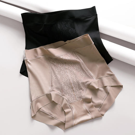 生物陶瓷高腰收腹裤提臀舒适裸感透气桑蚕丝内裆女士内裤厂家直销 商品图0