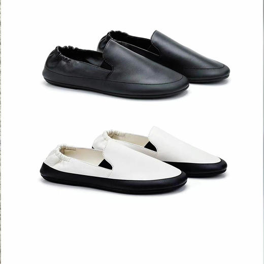 【顺丰包邮】65341 洛诗琳复古极简风进口混种羊皮一脚蹬乐福鞋0126 商品图3