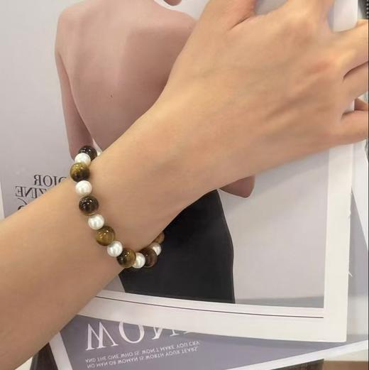 【甄珠贝】 爱惨了的雅丹色系！天然虎眼石和正圆无暇珍珠项链，满满的秋冬氛围感 商品图10