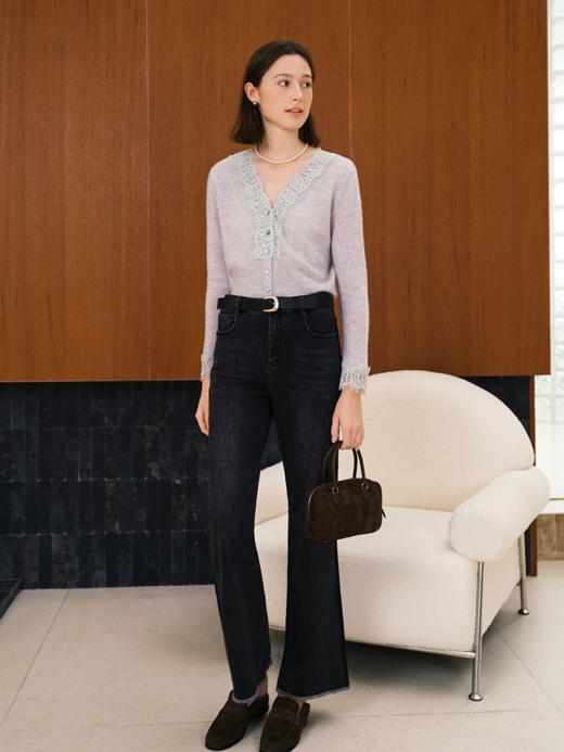 冬日暖脚裤特绒亲肤微喇牛仔裤FCE4JEN147 商品图11