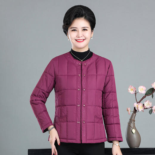 加厚加大码老年人内外穿棉服，短款圆领妈妈装棉内胆外套小棉袄RZ-777 商品图1