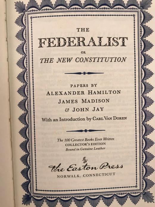 联邦党人文集 1幅肖像插图 豪华皮装18开 商品图3
