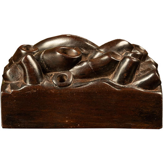 清 紫檀木雕竹根形镇纸 商品图5