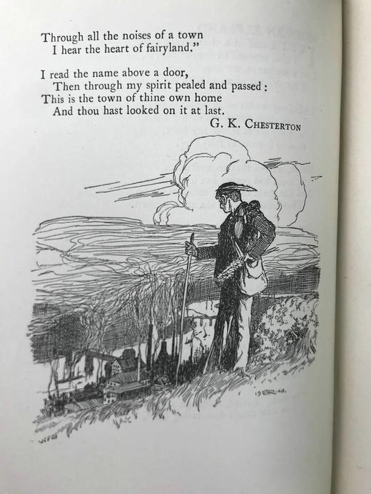 约1900年左右 魔法之窗：童话诗选集 数十幅插图 漆布精装32开 商品图13