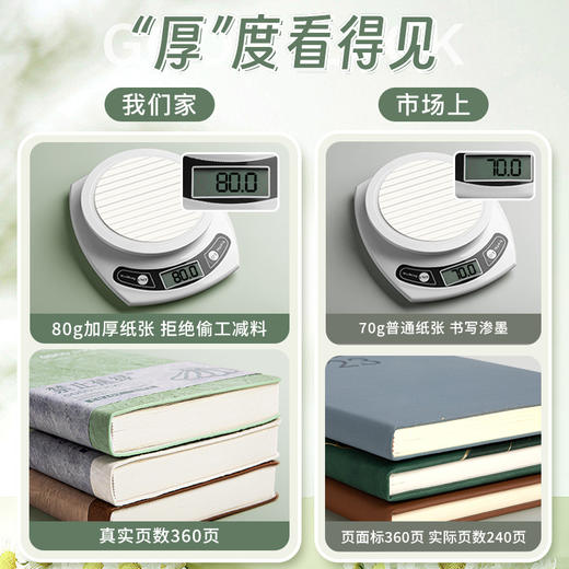 「加厚款！颜值派」四季年华A5笔记本加厚记事本软皮横线本学生通用记录本日记本文具 商品图2