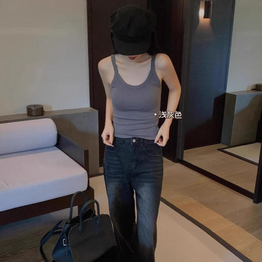 笙观相沐一体杯吊带背心 亲肤内搭 舒适保暖 商品图2