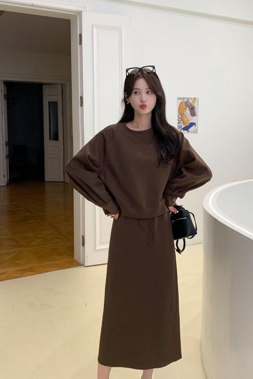 HAYES 棕色圆领一体式连衣裙 19122 商品图0