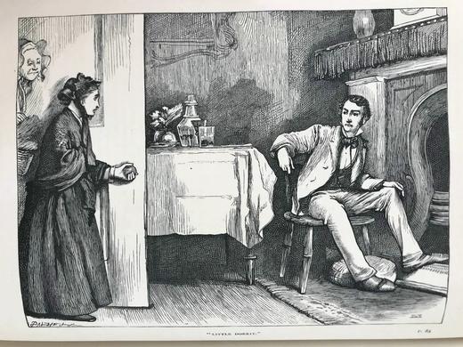 约19世纪后期 狄更斯《小多丽特》 58幅插图 真皮精装16开 商品图6